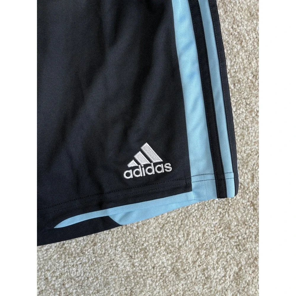 Adidas Performance Climalite Soccer Shorts Lined Black Blue Youth XL